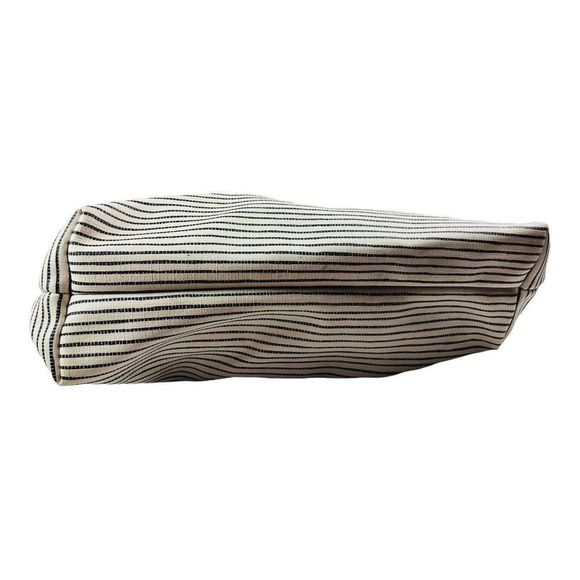 Fossil Rachel Black and Cream Striped tote shopper bag purse leather handles - Picture 5 of 9